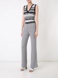 striped V-neck tank