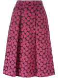 leaf print A-line skirt 