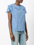 frilled star print blouse