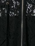 hooded zipped lace coat