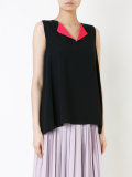 contrasting lapel top
