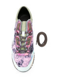 mesh paneled cross sneakers