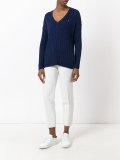 cable knit V-neck jumper