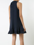 pleated trim flared dress 