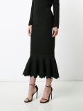 ruffled hem mid skirt