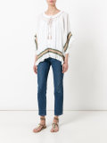 striped embroidered blouse
