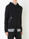 raw edge hoodie