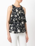 printed ruffle top