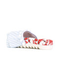 ruffled striped flip flops