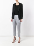 contrast stitching cropped trousers