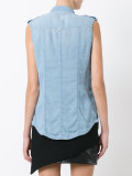 sleeveless denim shirt