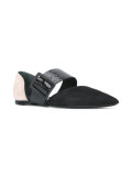 snakeskin effect buckled flats