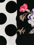 polka dot floral panelled skirt