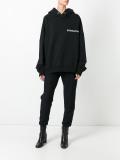 logo chest print hoodie