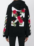 'roses‘条纹印花连帽夹克