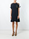 sheer shortsleeves flared dress
