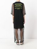 sheer sleeve T-shirt dress