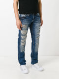 light-wash distressed jeans
