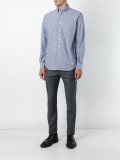 small check button down collar shirt
