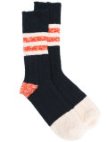 stripe panel socks