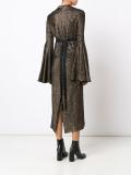 bell sleeve metallic dress