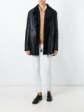 double breasted shearling peacoat