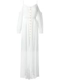 draped cold shoulder dress
