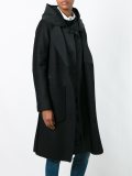 draped hooded coat