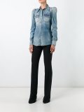 puff sleeve denim shirt