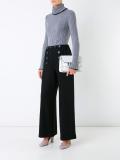 buttoned front straight trousers