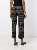 pleated print cropped trousers