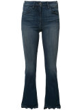frayed cropped bootcut jeans