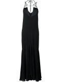 deep V-neck gown