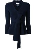 low v-neck curved jacket