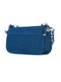 frayed denim shoulder bag 