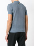 open cage knit polo shirt