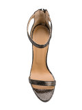 metallic ankle strap sandals