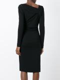 crossover V-neck fitted dress
