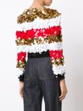striped sequined cropped blouse