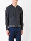 pinstriped bomber jacket