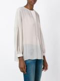 pleated shoulder peasant blouse