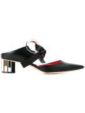 mirrored-heel mules