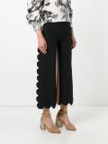 escalloped cropped flared trousers