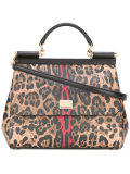 leopard Sicily top-handle tote
