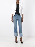 cropped peaked lapel blazer