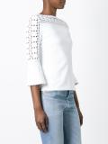 geometric lace knit top