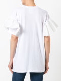 frill detail striped T-shirt