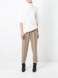 pleated tapered trousers