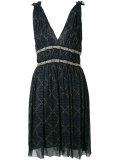 printed plunge dress