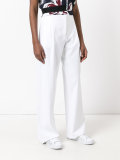 pleat detail straight trousers